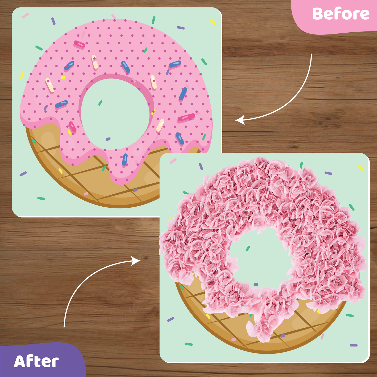 jackinthebox Poke Poke Art – Candyland Theme Elements Like Cupcake, Candy, Ice Cream, Lollipop, Donut, Candyfloss, Mess-Free Sewing Art for Kids, Great Gift for Girls and Boys Ages 4 5 6 7 8