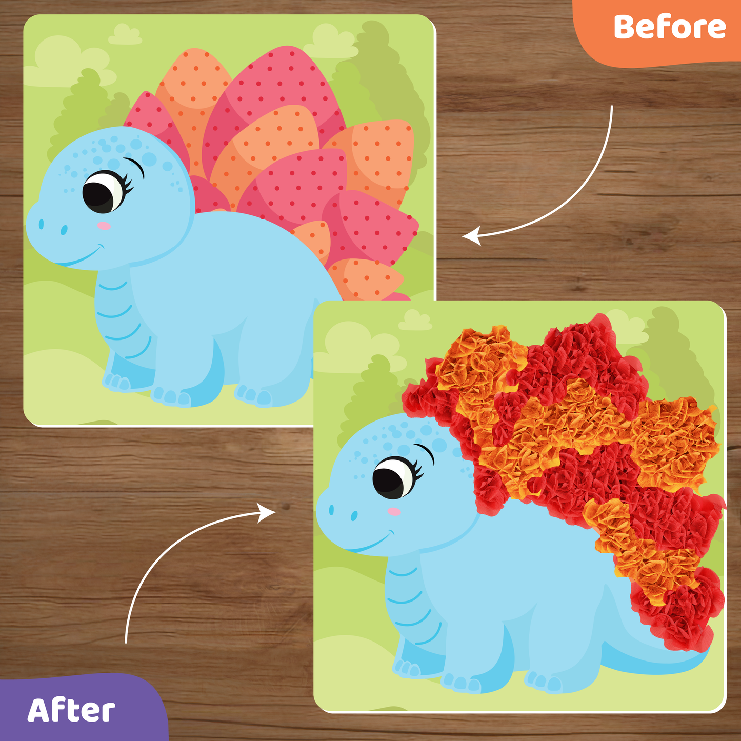 jackinthebox Poke Poke Art – Dinosaurs Like Triceratops, Stegosaurus, Dilophosaurus, Spinosaurus, Mess-Free Sewing Art for Kids, Toys for Girls and Boys Ages 4 5 6 7 8