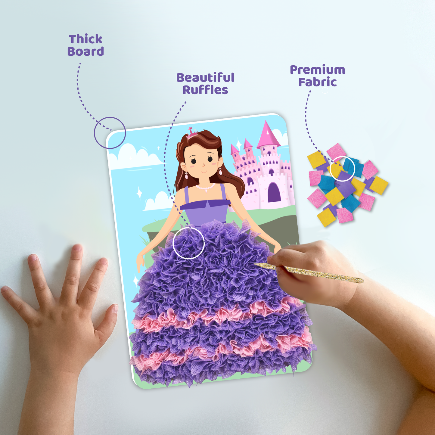 jackinthebox Poke Poke Art for Kids – Fashion Theme Dress Decorations for Princess, Winter, Monsoon, Hawai, Beach, Ballerina, Mess-Free Sewing Art for Kids, Gift for Girls and Boys Ages 4 5 6 7 8