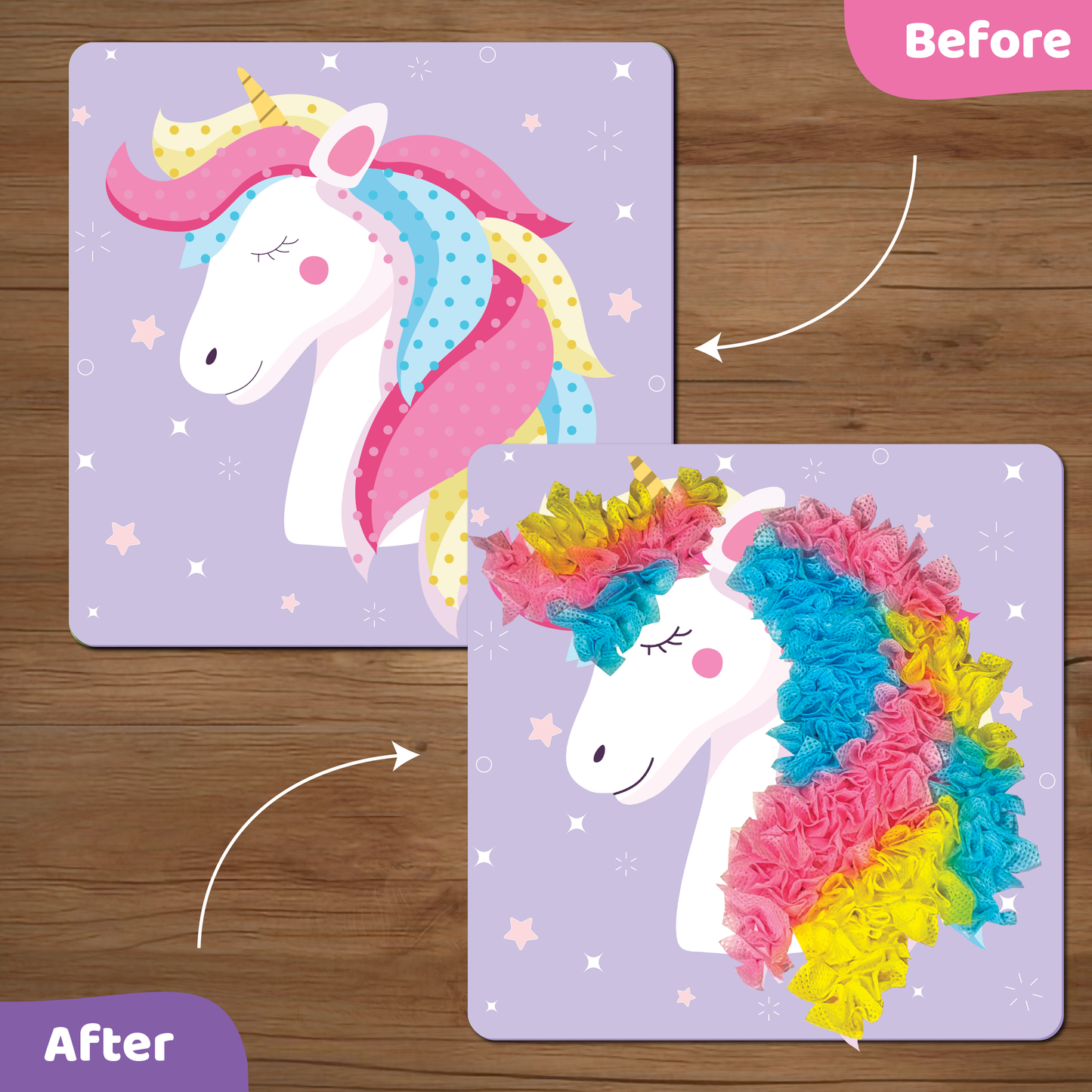jackinthebox Poke Poke Art for Kids - Unicorns, Mermaids, Princess, Cupcakes, Mess-Free Sewing Art for Children, Toys for Girls and Boys Ages 4 5 6 7 8, Great Gift for Children, DIY Creative Activity