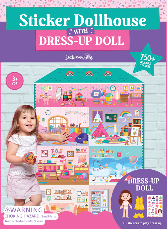 Sticker Dollhouse – Design Your Dream Doll House with 750+ Reusable Stickers, Interactive Pretend Play Set for Kids, Gifts for Girls Ages 3 4 5 6 7 8