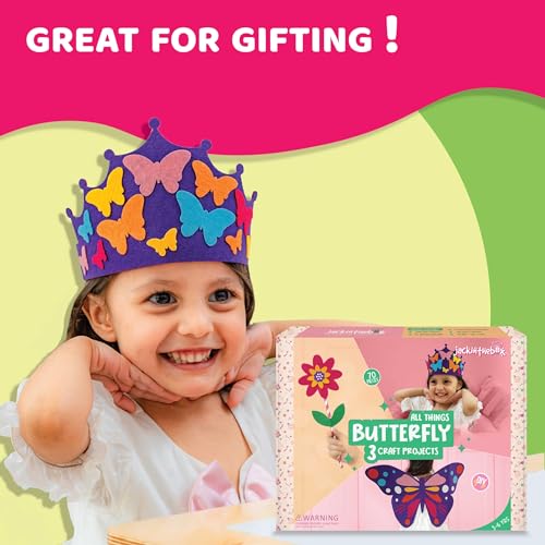 Art Crafts for Girls Age 5 6 7 8 Princess Gifts: Girly Craft Accessories  for 10 11 12 Year Old Girl Butterfly Craft Jewellery Making Sets Birthday