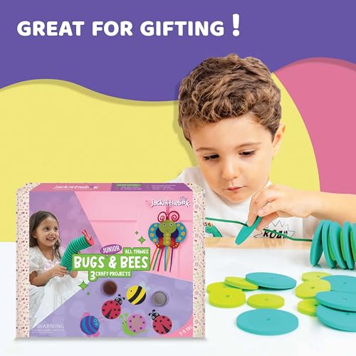 jackinthebox Junior. - Bugs and Bees Themed Art and Craft kit | 3-in-1 Craft Kit | Best Gift for Girls and Boys Ages 3 4 5 Years