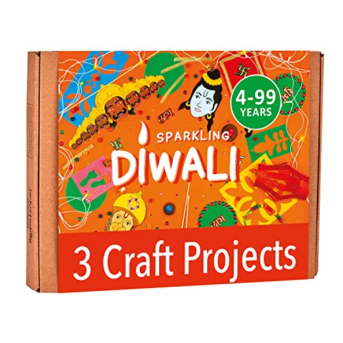 jackinthebox Diwali Decorations Craft Kit for Kids and Adults | Diwali Gift for Girls and Boys 5 Years and Up | 3 Activities-in-1 | Rangoli, Shubh Labh Door Greetings, Diwali Lantern