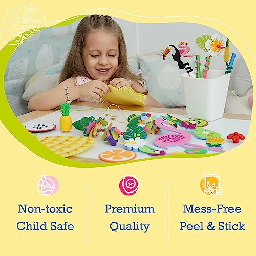 jackinthebox Hawaiian Tropical Themed Craft Kit | Incl. Beautiful Felt Pineapple Sewing Kit | 3 Different Crafts-in-1 | Best Craft Kit for Girls Ages 7 to 10 Years