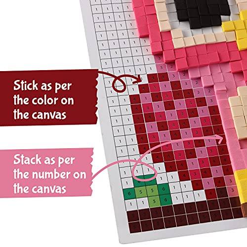 STICK 'N' STACK jackinthebox Mosaic Arts and Crafts for Kids with 3D Foam Stickers - Owl Design - Mess-Free Kids Craft Kit for Striking 3D Art - Unique Owl Gifts for Girls and Boys Ages 10 and Up
