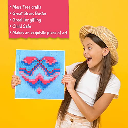 STICK 'N' STACK jackinthebox Valentine Craft Kit for Adults with 3D Foam Stickers - Heart Design - Great Stress Buster Craft Kits for Adults
