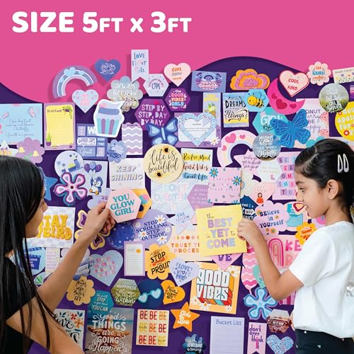 jackinthebox Wall Collage Kit with Glitter Crafts | 1350 PCS | Aesthetic Wall Decor for Teen & Tween Girls | Great for 11 12 13 14 15 Year Old Girls | Perfect Wall Prints | Cute Dorm Room Wall Décor…